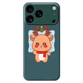 For iPhone 18 Pro Max / 17 Pro Max Case Cartoon Deer Pattern Printing Straight Edge TPU Phone Back Cover - Green