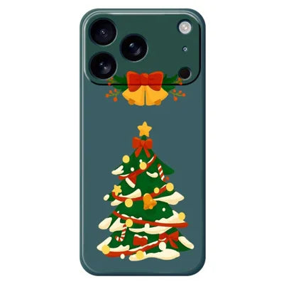 For iPhone 18 Pro Max / 17 Pro Max Case Christmas Tree Bow Pattern Printing Straight Edge TPU Phone Back Cover - Green