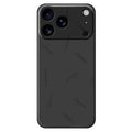 For iPhone 18 Pro Max / 17 Pro Max Case Hand Drawn Trees Pattern Printing Straight Edge TPU Phone Back Cover - Black