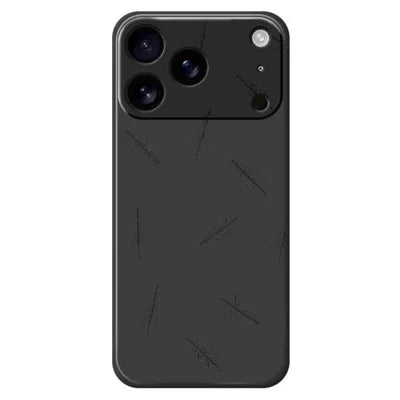 For iPhone 18 Pro Max / 17 Pro Max Case Hand Drawn Trees Pattern Printing Straight Edge TPU Phone Back Cover - Black