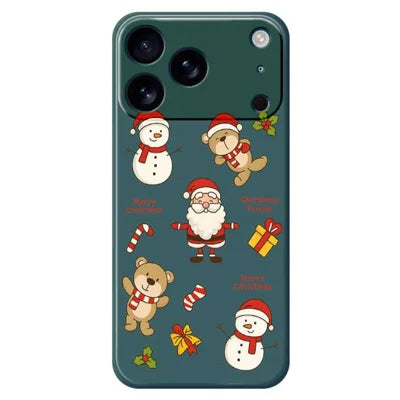 For iPhone 18 Pro Max / 17 Pro Max Case Christmas Friends Pattern Printing Straight Edge TPU Phone Back Cover - Green