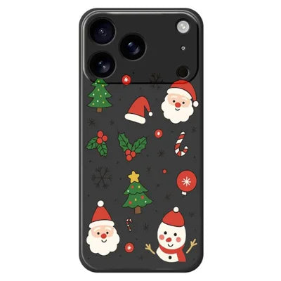 For iPhone 18 Pro Max / 17 Pro Max Case Christmas Theme Pattern Printing Straight Edge TPU Phone Back Cover - Black