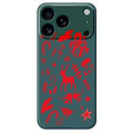 For iPhone 18 Pro Max / 17 Pro Max Case Hand Drawn Christmas Pattern Printing Straight Edge TPU Phone Back Cover - Green