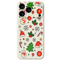 For iPhone 18 Pro Max / 17 Pro Max Case Christmas Elements Pattern Printing Straight Edge TPU Phone Back Cover - Beige