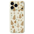 For iPhone 18 Pro Max / 17 Pro Max Case Brown Christmas Tree Gingerbread Pattern Printing Straight Edge TPU Phone Back Cover - Beige
