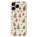 For iPhone 18 Pro Max / 17 Pro Max Case Christmas Gingerbread Pattern Printing Straight Edge TPU Phone Back Cover - Beige