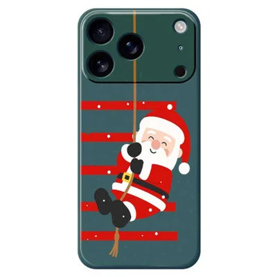 For iPhone 18 Pro Max / 17 Pro Max Case Santa Claus Pattern Printing Straight Edge TPU Phone Back Cover - Green