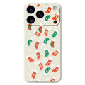 For iPhone 18 Pro Max / 17 Pro Max Case Snowflake Socks Pattern Printing Straight Edge TPU Phone Back Cover - Beige
