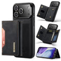 DG.MING M2 Series for iPhone 18 Pro Max / 17 Pro Max Case PU + PC + TPU Phone Cover Detachable Wallet - Black