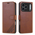 AZNS For iPhone 18 Pro Max / 17 Pro Max Case Anti-Scratch PU Leather Stand Wallet Phone Cover - Brown