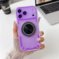 For iPhone 18 Pro Max / 17 Pro Max Case Ring Kickstand PC + TPU Translucent Phone Back Cover - Purple