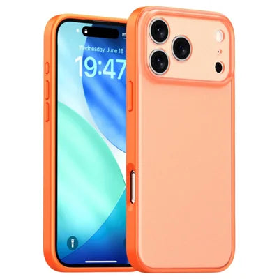 For iPhone 18 Pro Max / 17 Pro Max Case Skin Feel Frosted PC + TPU Protective Phone Cover - Orange