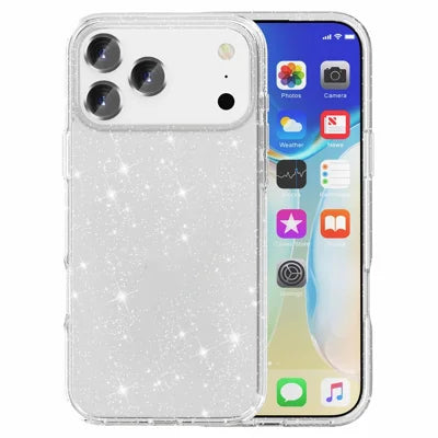 AMORUS For iPhone 18 Pro Max / 17 Pro Max Case Soft TPU Hard PC Back Shockproof Phone Cover - Glitter White