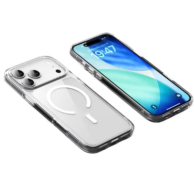 For iPhone 18 Pro Max / 17 Pro Max Case Compatible with MagSafe TPU + PC Clear Phone Back Cover - Transparent