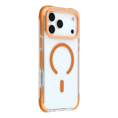 MUTURAL For iPhone 18 Pro Max / 17 Pro Max Case Compatible with MagSafe Reinforced Corners PC + TPU Clear Phone Cover - Orange