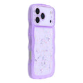 For iPhone 18 Pro Max / 17 Pro Max Case Wavy Edge Epoxy TPU Shockproof Phone Cover - Transparent Purple