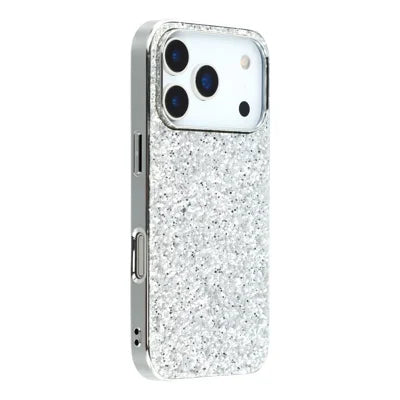 For iPhone 18 Pro Max / 17 Pro Max Case TPU + PC Sparkling Glitter Phone Back Cover - Silver