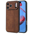 AZNS For iPhone 18 Pro Max / 17 Pro Max Case Protective PU Leather Covered TPU Phone Shell - Brown