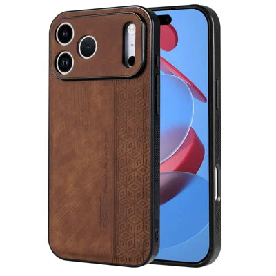AZNS For iPhone 18 Pro Max / 17 Pro Max Case Protective PU Leather Covered TPU Phone Shell - Brown