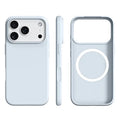 For iPhone 18 Pro Max / 17 Pro Max Case Compatible with MagSafe Ultra Thin Liquid Silicone + PC Phone Cover - Glacier Blue