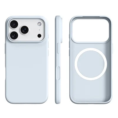 For iPhone 18 Pro Max / 17 Pro Max Case Compatible with MagSafe Ultra Thin Liquid Silicone + PC Phone Cover - Glacier Blue