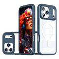 For iPhone 18 Pro Max / 17 Pro Max Case Compatible with MagSafe TPU PC Clear Phone Back Cover - Navy Blue