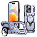 For iPhone 18 Pro Max / 17 Pro Max Magnetic Case Ring Kickstand PC + TPU Hybrid Phone Cover - Baby Blue