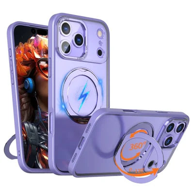 For iPhone 18 Pro Max / 17 Pro Max Case Compatible with MagSafe TPU + Acrylic Kickstand Phone Cover - Light Purple