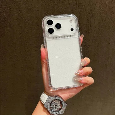 For iPhone 18 Pro Max / 17 Pro Max Case Glitter Design PC + TPU Shockproof Phone Cover - Transparent
