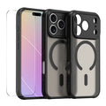 ENKAY HAT PRINCE For iPhone 18 Pro Max / 17 Pro Max Magnetic Case with 9H Screen Protector PC TPU Matte Phone Cover - Black