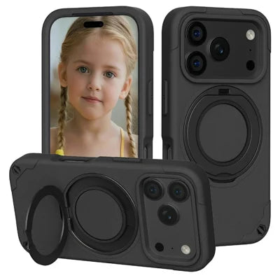 For iPhone 18 Pro Max / 17 Pro Max EVA Phone Case Compatible with MagSafe Kickstand Protective Cover - Black