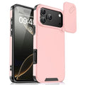 For iPhone 18 Pro Max / 17 Pro Max Case PC + TPU Shell with Slide Camera Phone Cover - Pink