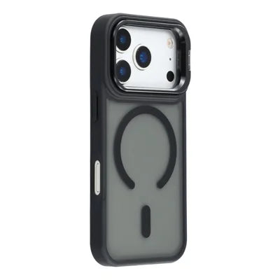 For iPhone 18 Pro Max / 17 Pro Max Case Compatible with MagSafe Lens Kickstand TPU + PC Matte Phone Cover - Titanium Black