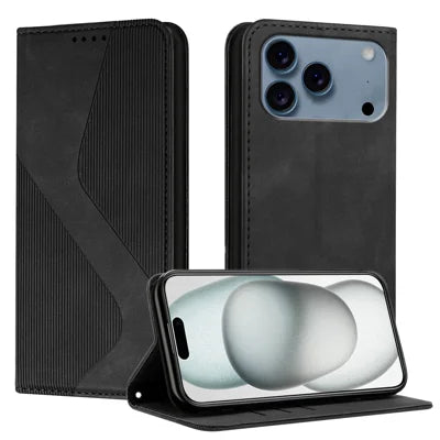 For iPhone 18 Pro Max / 17 Pro Max Phone Cover Skin-touch Feel Leather Wallet Case with Stand - Black