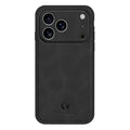 ANNYOJO For iPhone 18 Pro Max / 17 Pro Max Case PU Leather + PC + TPU Anti Drop Phone Back Cover - Black