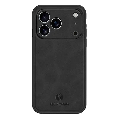 ANNYOJO For iPhone 18 Pro Max / 17 Pro Max Case PU Leather + PC + TPU Anti Drop Phone Back Cover - Black