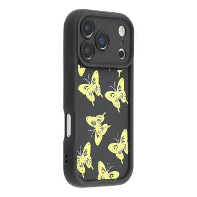 For iPhone 18 Pro Max / 17 Pro Max Case Butterfly Print TPU Shockproof Phone Back Cover - Yellow