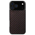 For iPhone 18 Pro Max / 17 Pro Max Case Compatible with MagSafe Twill Texture Aramid Fiber TPU Shockproof Phone Cover - Red