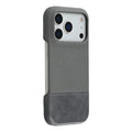 For iPhone 18 Pro Max / 17 Pro Max Case PU Leather + PC Splicing Anti-Slip Phone Cover - Grey