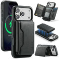 MAGKING K3 Series For iPhone 18 Pro Max / 17 Pro Max Case Compatible with MagSafe Wallet PC + TPU + PU Phone Cover - Black