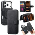 CASENEO MW-03 For iPhone 18 Pro Max / 17 Pro Max Case with Detachable Wallet Leather + TPU Phone Cover - Black