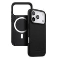 MELKCO For iPhone 18 Pro Max / 17 Pro Max Case Compatible with MagSafe Ultra Thin Genuine Cow Leather + PC Phone Cover - Black