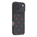 For iPhone 18 Pro Max / 17 Pro Max Case Heart Pattern TPU Phone Back Cover - Black / Red Hearts