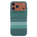For iPhone 18 Pro Max / 17 Pro Max Magnetic Case Carbon Fiber Texture Water Transfer PC Phone Cover - Emerald Green