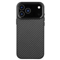For iPhone 18 Pro Max / 17 Pro Max Case Compatible with MagSafe Aramid Fiber TPU Phone Cover with Metal Lens Frame - Black