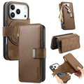 CASENEO MW-02 For iPhone 18 Pro Max / 17 Pro Max Case Detachable Magnetic Leather Flip Phone Cover - Brown