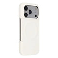 For iPhone 18 Pro Max / 17 Pro Max Case Compatible with MagSafe Skin-Touch Leather + PC Back Cover - White