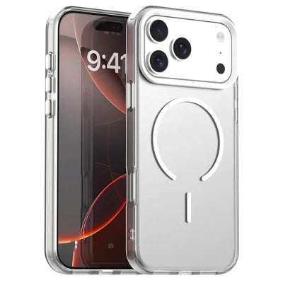 For iPhone 18 Pro Max / 17 Pro Max C-shaped Magnetic Case Candy Color PC + TPU + PET Phone Cover - White