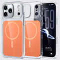 For iPhone 18 Pro Max / 17 Pro Max Case Compatible with MagSafe TPU Acrylic Phone Back Cover - Orange
