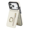 For iPhone 18 Pro Max / 17 Pro Max Case Zipper RFID Blocking Retro Leather + TPU Phone Cover with Kickstand - White